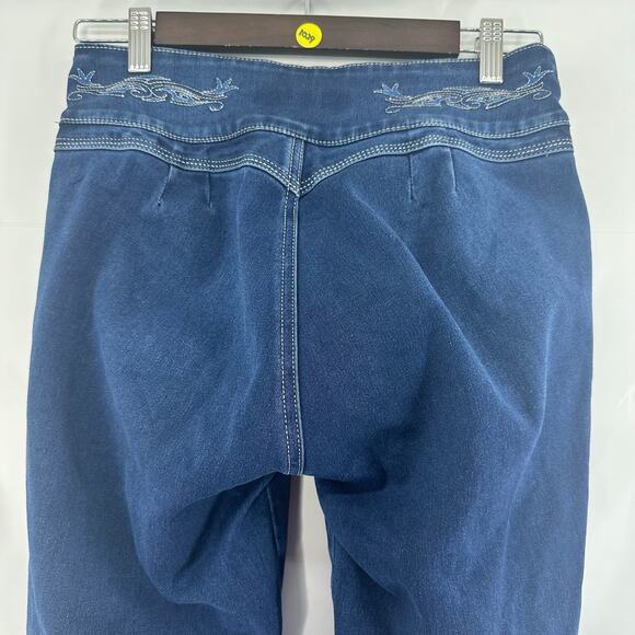 Lamasini Blue Jeans Skinny Leg Embroidered Size 14 Booty Enhancing Columbian EUC - Picture 4 of 8